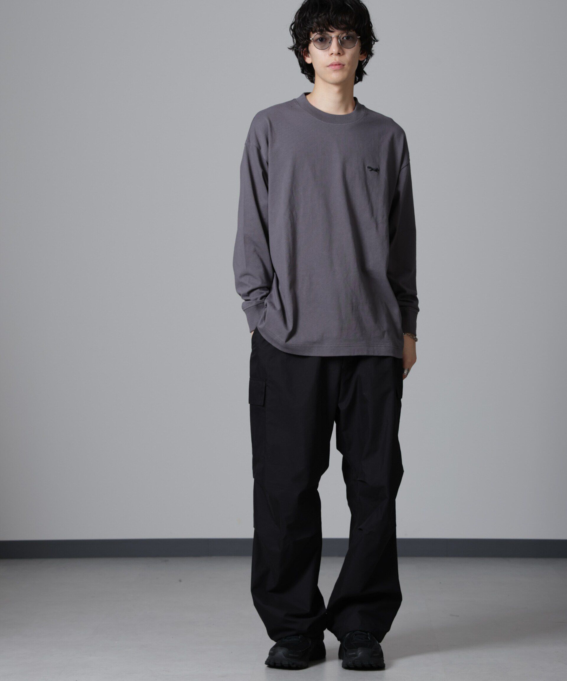 nano･universe「PENNEYS BLACK ワンポイントTシャツ長袖」|Tシャツ・カットソー|