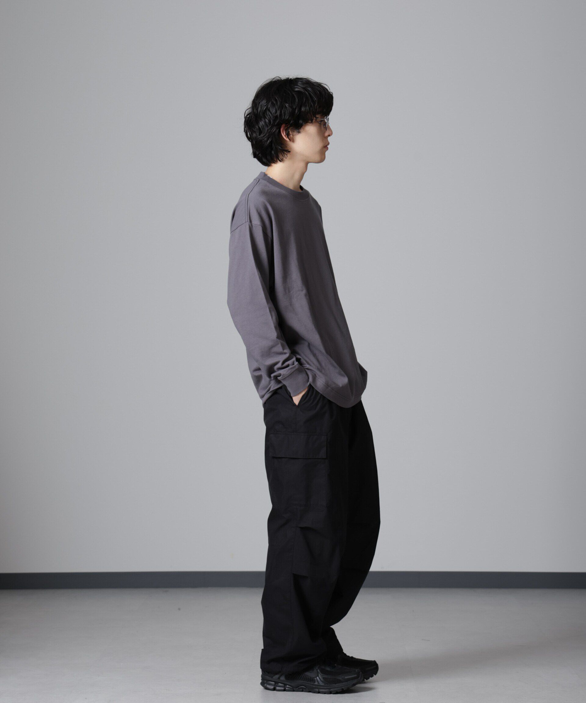 nano･universe「PENNEYS BLACK ワンポイントTシャツ長袖」|Tシャツ・カットソー|