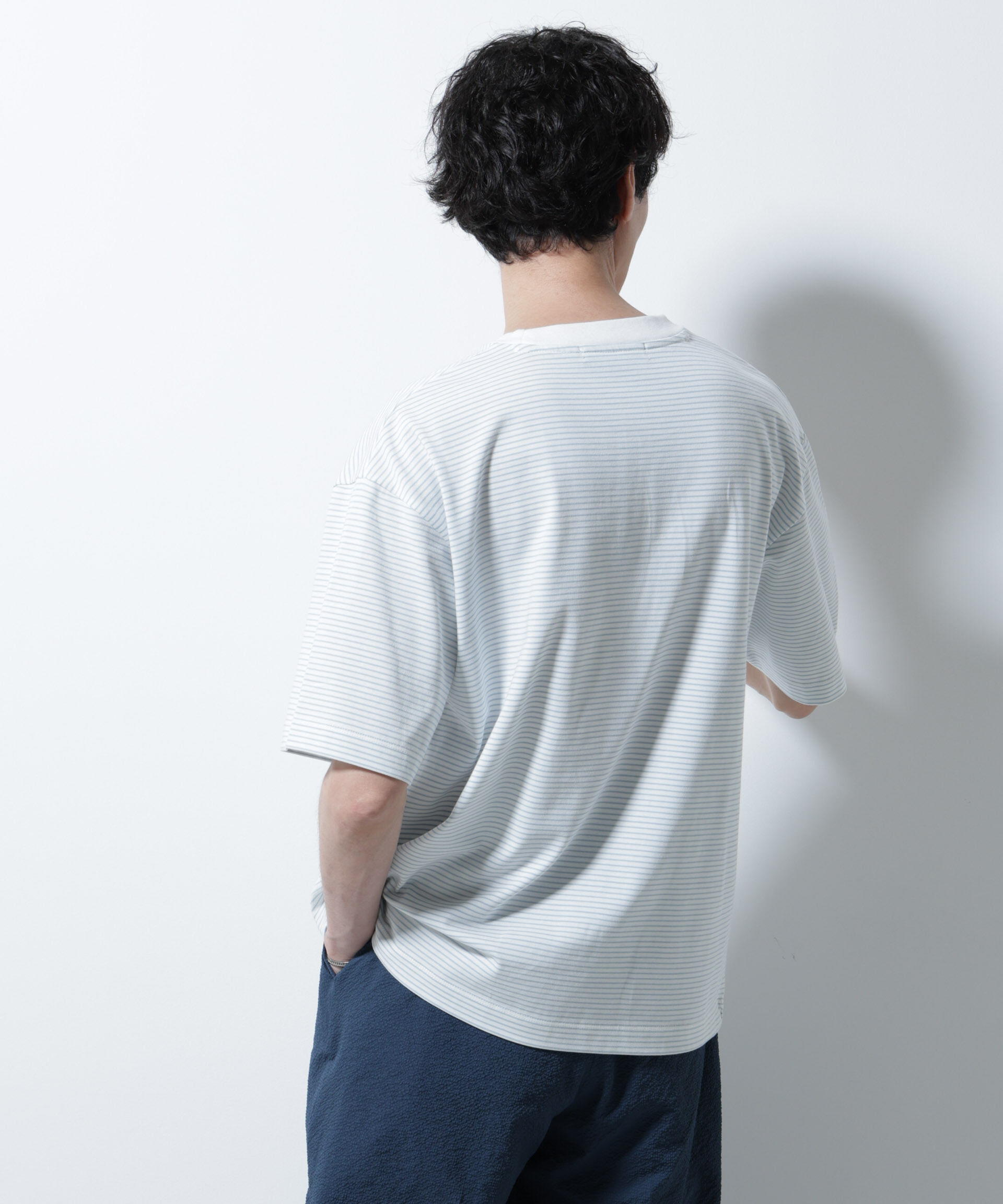 nano･universe「20シルケットボーダーTシャツ 半袖」|Tシャツ・カットソー|