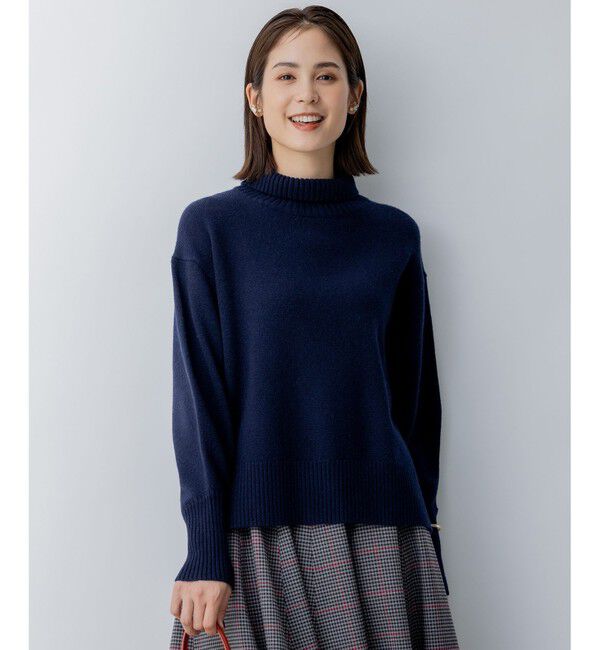 組曲「ウールカシミヤミックス ロールネック ニット」|ニット・セーター|ネイビー系