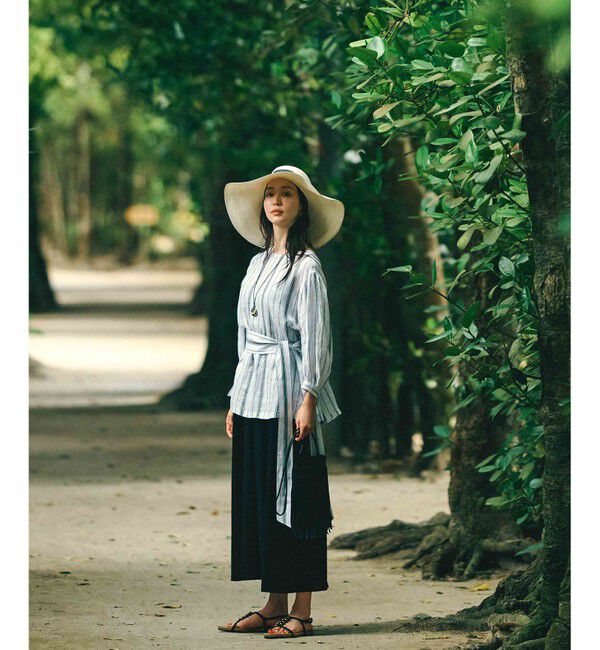 23区「【洗える】LIBECO ベルト付き ブラウス」|シャツ・ブラウス|