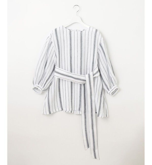 23区「【洗える】LIBECO ベルト付き ブラウス」|シャツ・ブラウス|