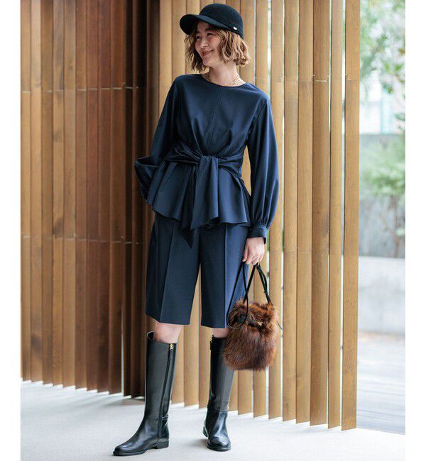 23区「【CLASSY.10月号掲載/洗える】TWマットクロス ペプラム ブラウス」|シャツ・ブラウス|