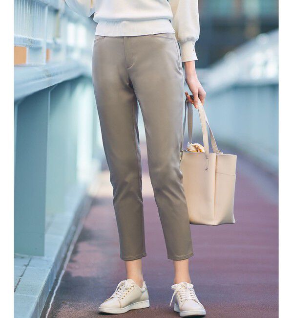 ANY SIS「【撥水機能】サテンストレッチビューティー パンツ」|その他|ライトカーキ