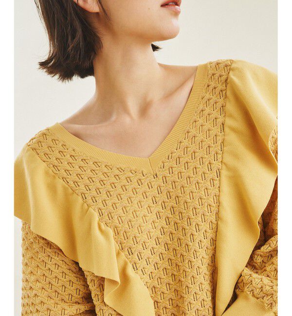 GRACE CONTINENTAL「ラメフリルニットトップ」|ニット・セーター|