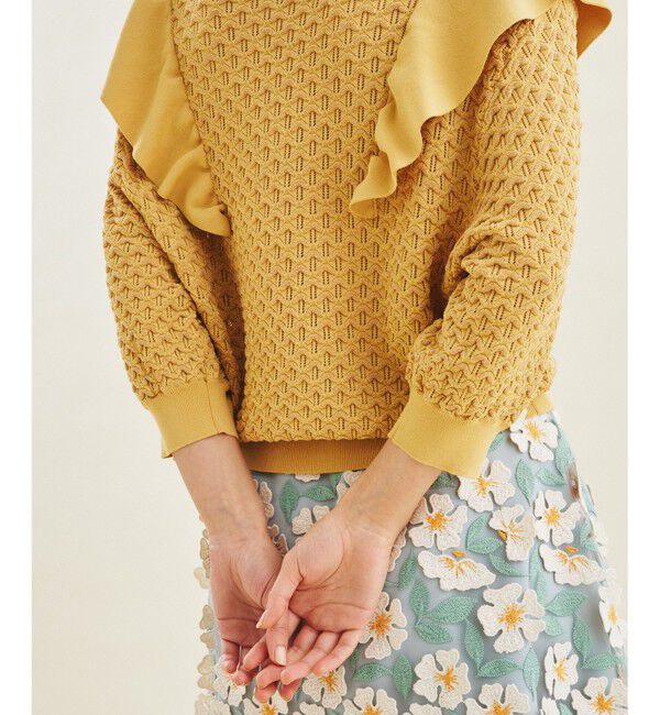 GRACE CONTINENTAL「ラメフリルニットトップ」|ニット・セーター|