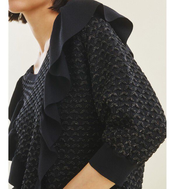 GRACE CONTINENTAL「ラメフリルニットトップ」|ニット・セーター|