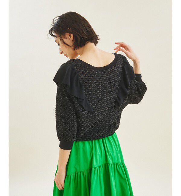 GRACE CONTINENTAL「ラメフリルニットトップ」|ニット・セーター|