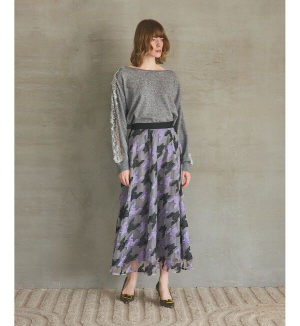 Grace Class「千鳥刺繍チュールスカート」|スカート|