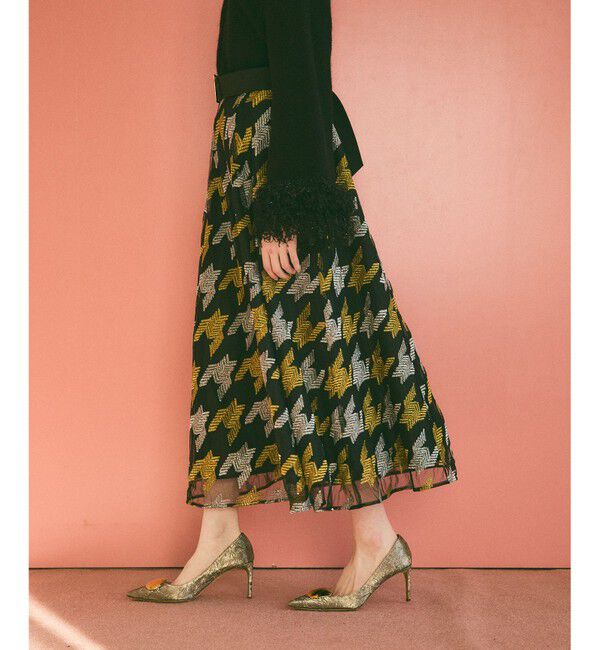 Grace Class「千鳥刺繍チュールスカート」|スカート|