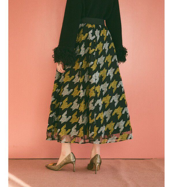 Grace Class「千鳥刺繍チュールスカート」|スカート|