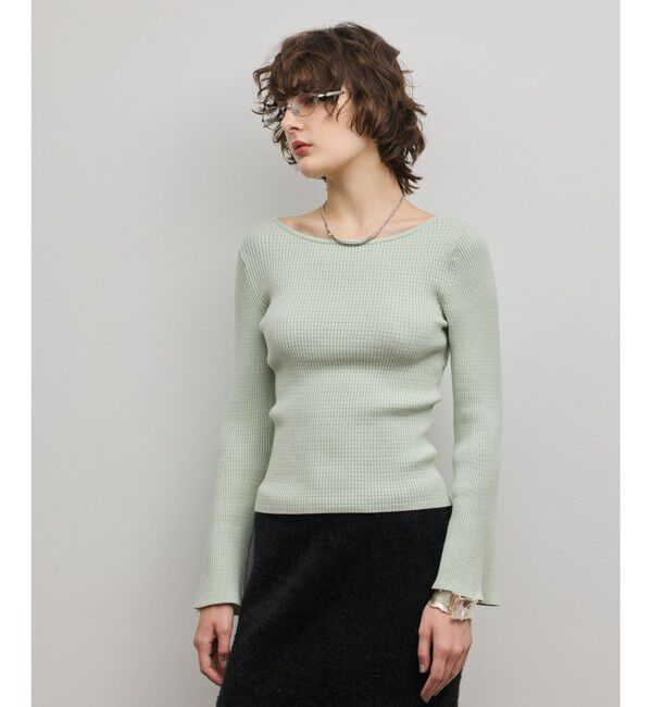 Diagram「アイレットリブニットトップ」|ニット・セーター|グリーン