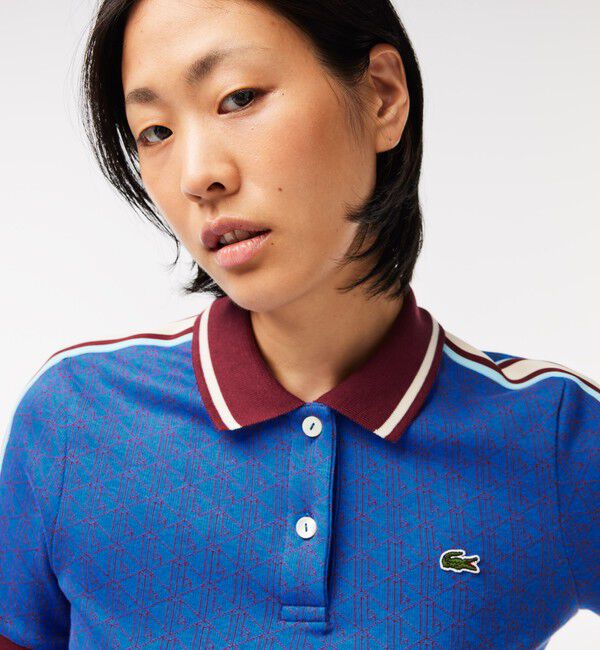 LACOSTE「モノグラムジャカードコットンニットポロシャツ」|ポロシャツ|