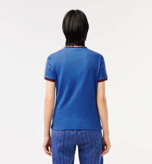 LACOSTE「モノグラムジャカードコットンニットポロシャツ」|ポロシャツ|