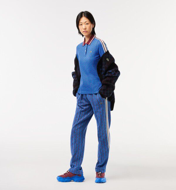 LACOSTE「モノグラムジャカードコットンニットポロシャツ」|ポロシャツ|