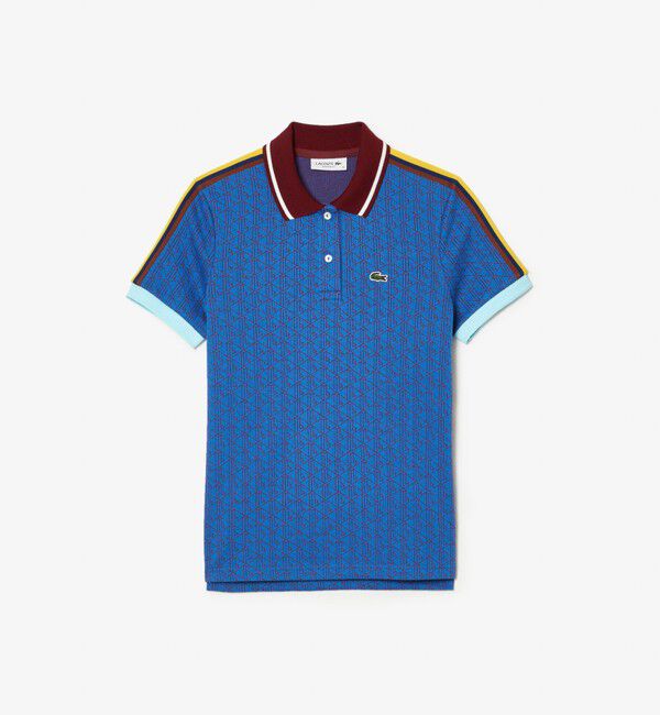 LACOSTE「モノグラムジャカードコットンニットポロシャツ」|ポロシャツ|