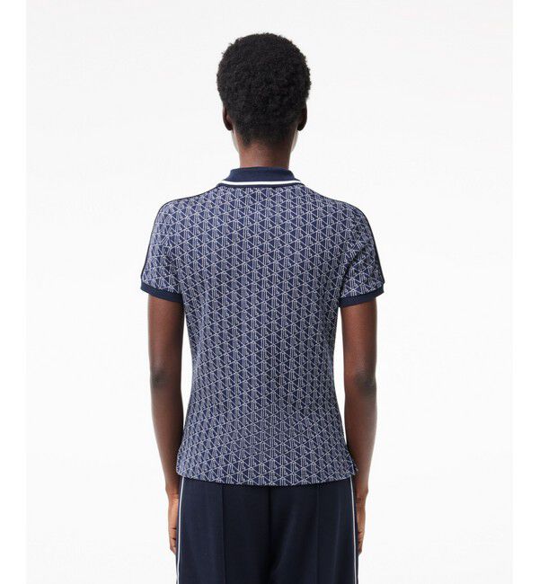 LACOSTE「モノグラムジャカードコットンニットポロシャツ」|ポロシャツ|