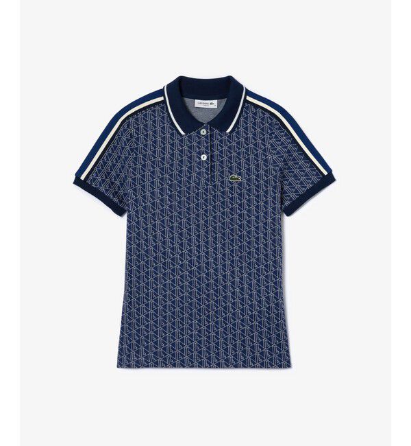 LACOSTE「モノグラムジャカードコットンニットポロシャツ」|ポロシャツ|