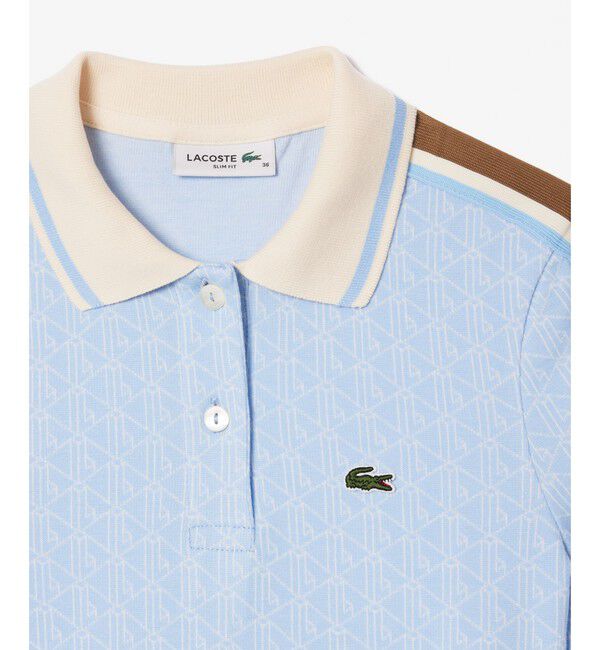 LACOSTE「モノグラムジャカードコットンニットポロシャツ」|ポロシャツ|