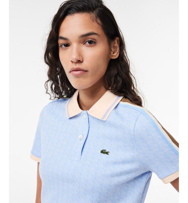 LACOSTE「モノグラムジャカードコットンニットポロシャツ」|ポロシャツ|