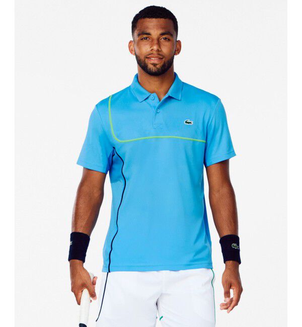 LACOSTE「アシンメトリーウルトラドライポロシャツ」|ポロシャツ|アクア