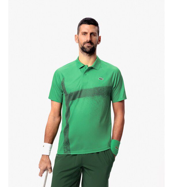 LACOSTE「『ジョコビッチ』コートラインシームレスポロシャツ」|ポロシャツ|グリーン