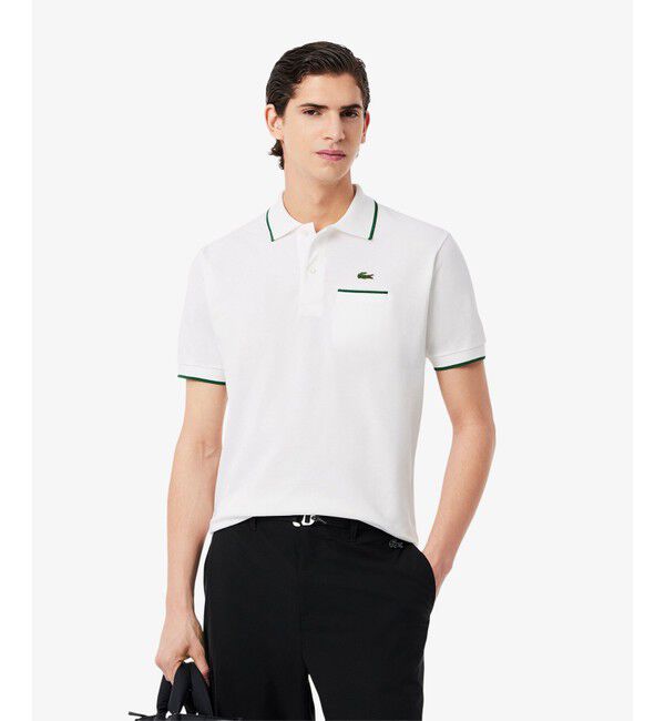LACOSTE「L.12.12配色トリムライン 半袖ポロシャツ」|ポロシャツ|ホワイト
