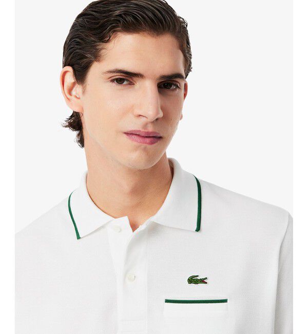 LACOSTE「L.12.12配色トリムライン 半袖ポロシャツ」|ポロシャツ|