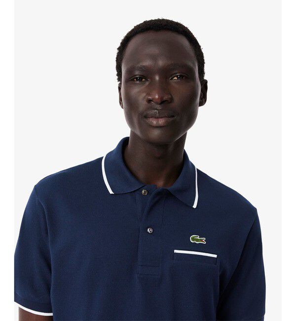 LACOSTE「L.12.12配色トリムライン 半袖ポロシャツ」|ポロシャツ|