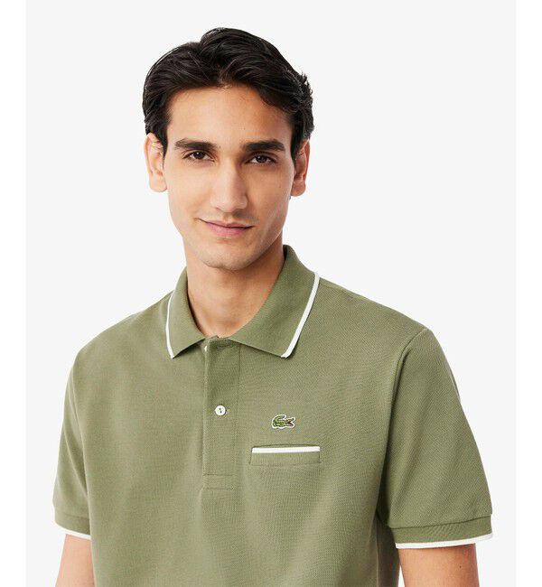 LACOSTE「L.12.12配色トリムライン 半袖ポロシャツ」|ポロシャツ|