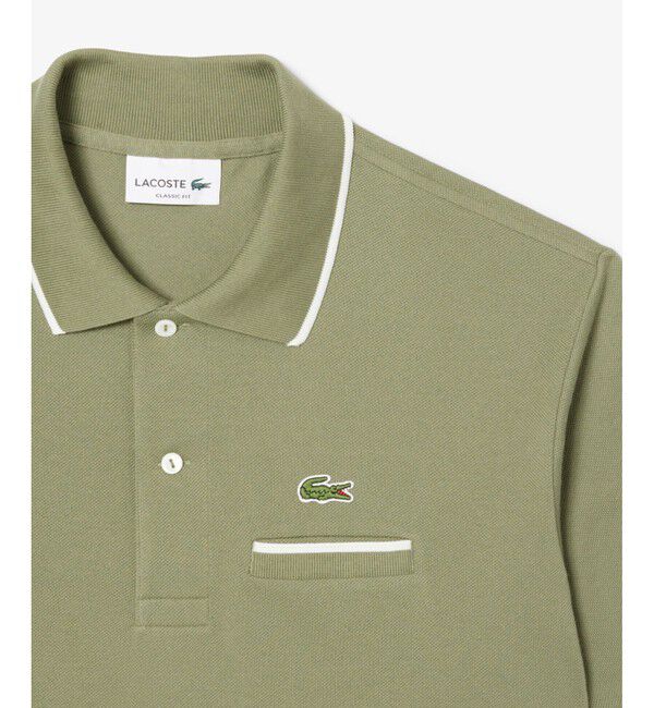 LACOSTE「L.12.12配色トリムライン 半袖ポロシャツ」|ポロシャツ|