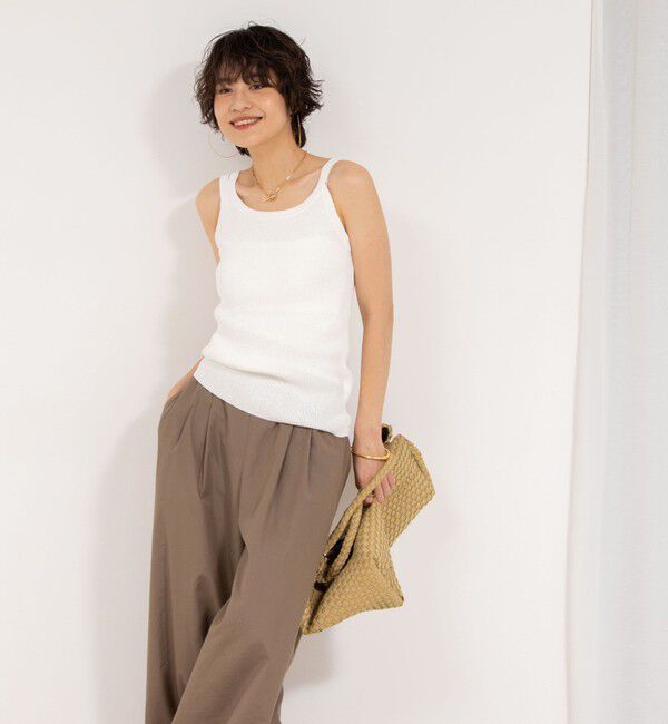 NOLLEY'S「《アンサンブル対応》《手洗い可能》ペーパーヤーン2WAYリブタンクトップ」|タンクトップ|