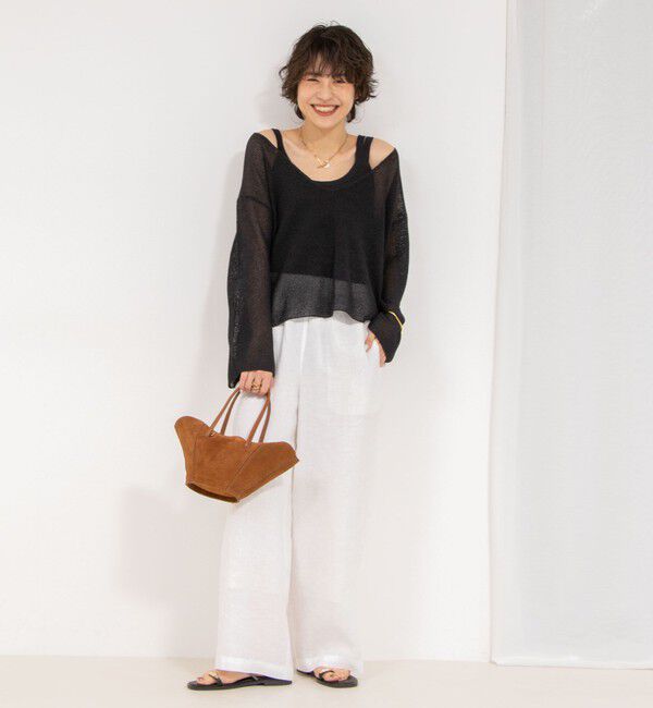 NOLLEY'S「《アンサンブル対応》《手洗い可能》ペーパーヤーン2WAYリブタンクトップ」|タンクトップ|