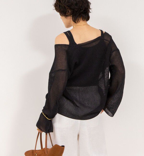 NOLLEY'S「《アンサンブル対応》《手洗い可能》ペーパーヤーン2WAYリブタンクトップ」|タンクトップ|