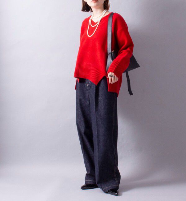 fredy emue「CASHMILE WOOL Vネックプルオーバー（ブローチ付き）」|ニット・セーター|