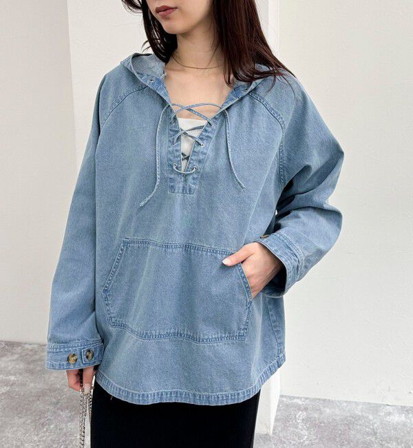fredy emue「デニムアノラック」|シャツ・ブラウス|サックスブルー
