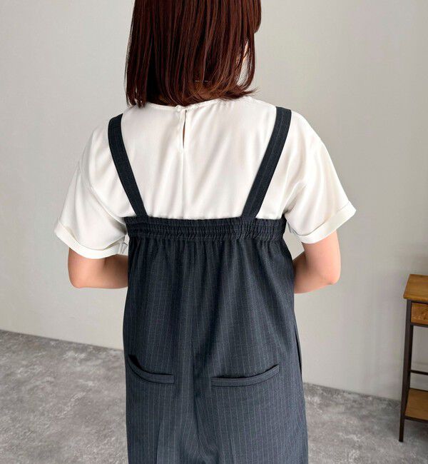 fredy emue「【WEB限定カラーあり】サテン半袖Tシャツブラウス」|シャツ・ブラウス|