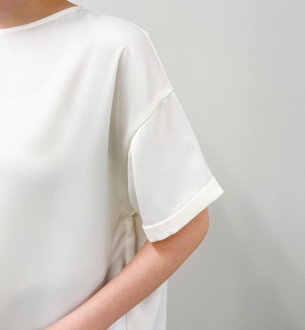 fredy emue「【WEB限定カラーあり】サテン半袖Tシャツブラウス」|シャツ・ブラウス|