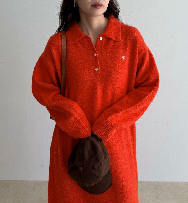 fredy emue「FR刺繍衿付きニットワンピース」|ワンピース|