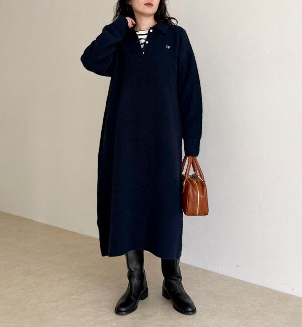 fredy emue「FR刺繍衿付きニットワンピース」|ワンピース|