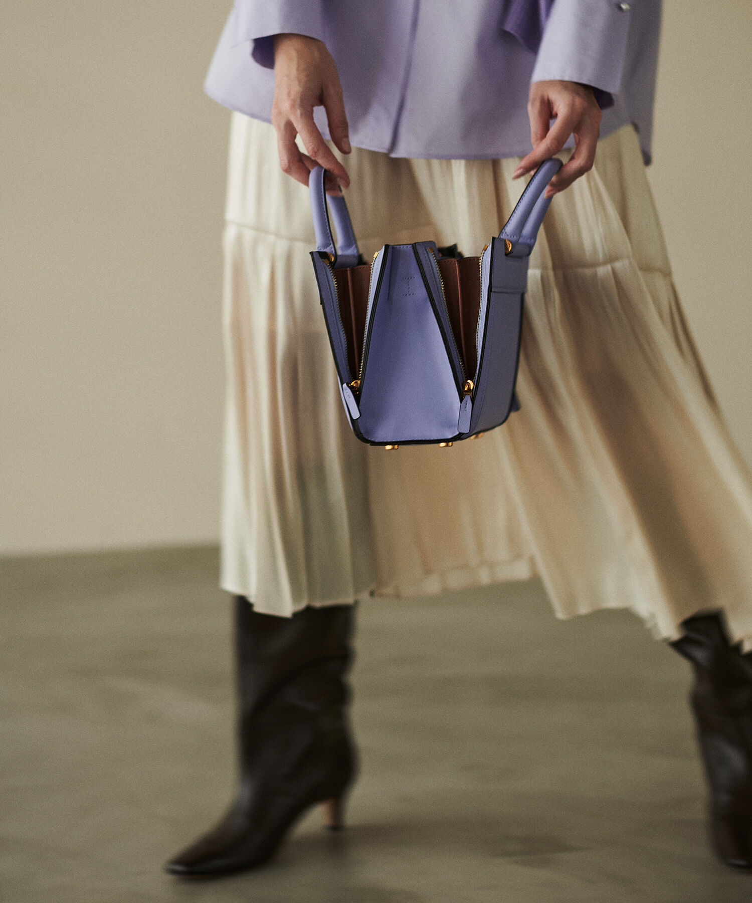 E'POR「【E'POR】W BAG Mini 【メディア掲載】」|ハンドバッグ|パープル系(54)