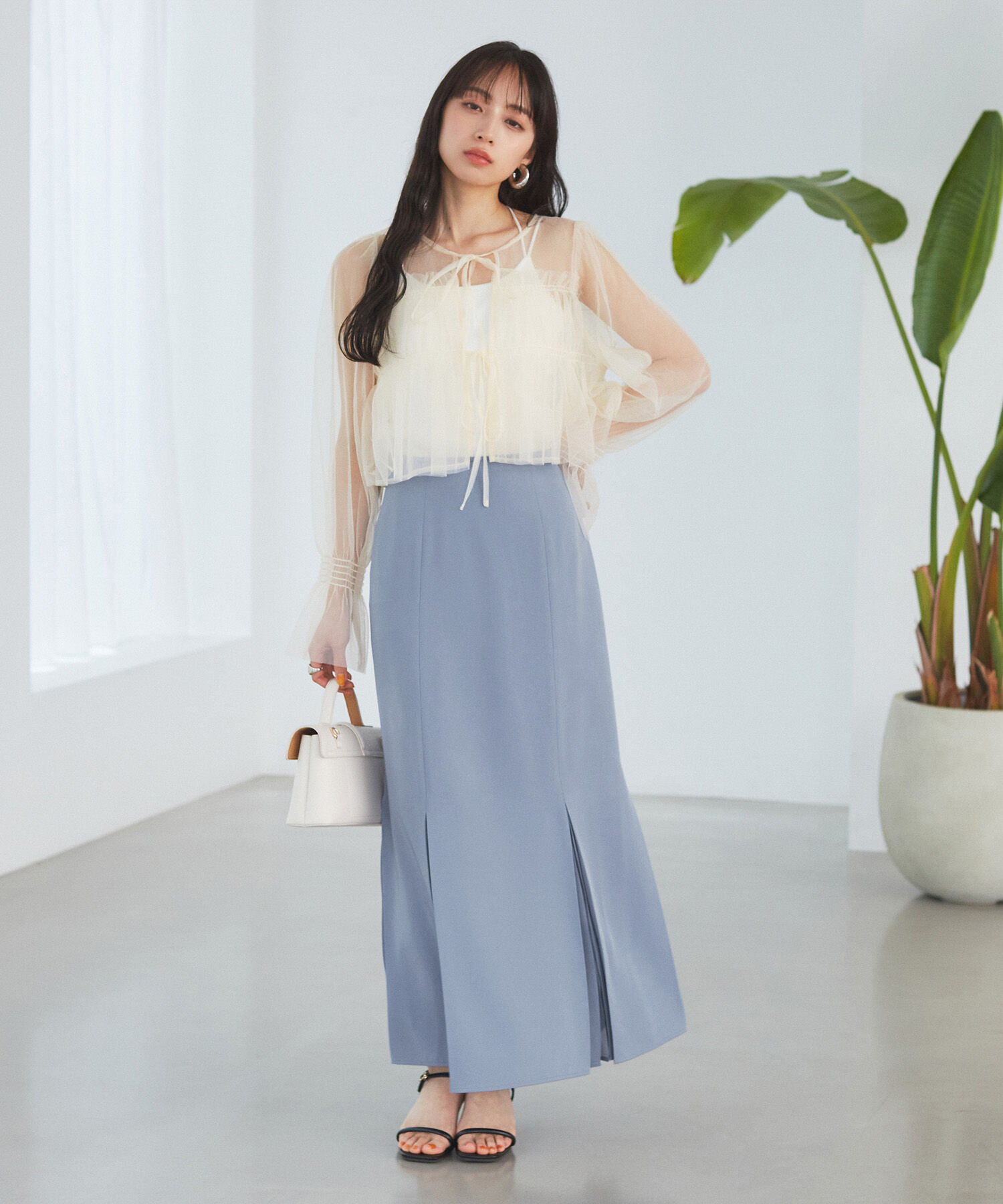 VIS「プリーツ切替マーメイドスカート」|スカート|