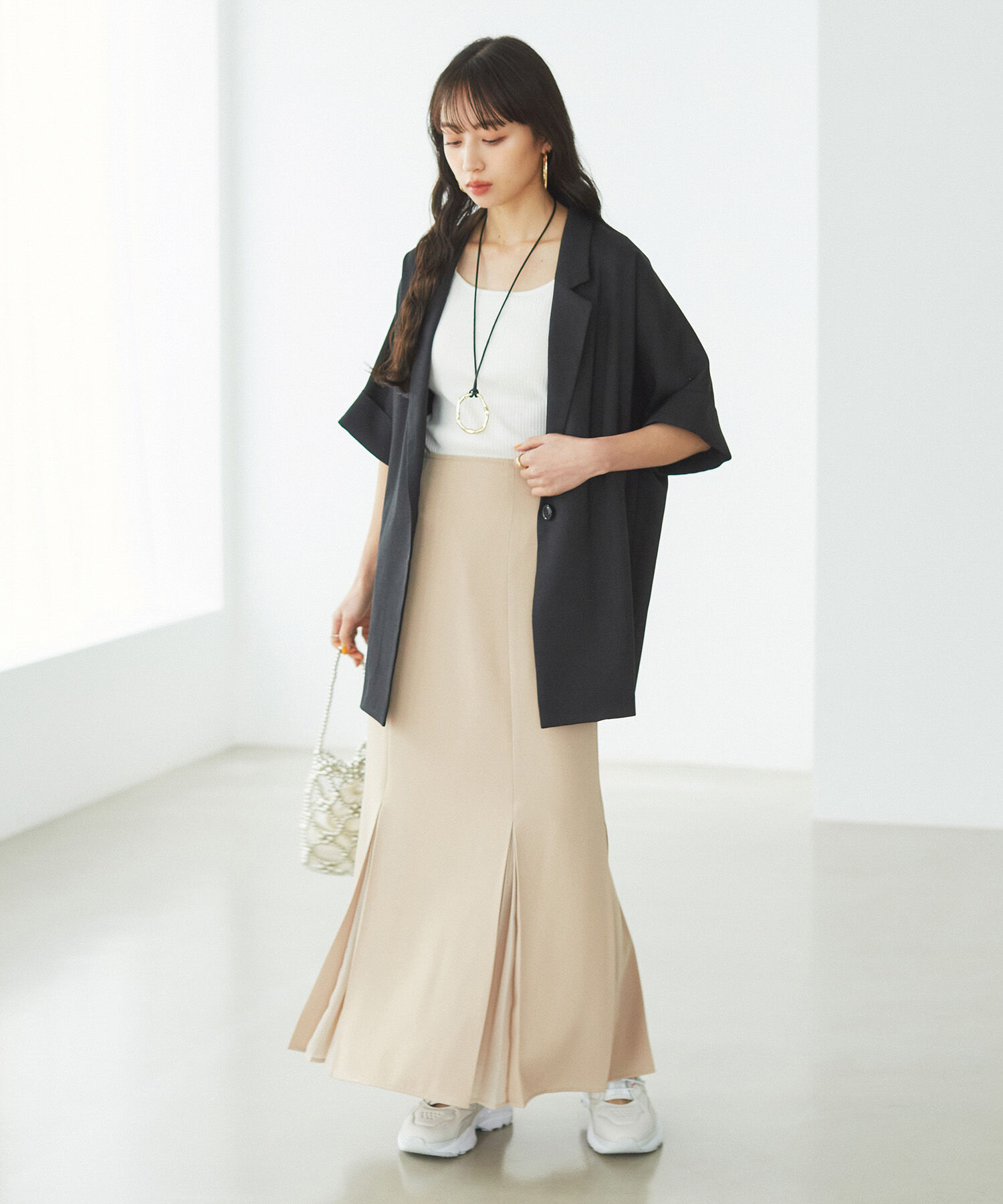 VIS「プリーツ切替マーメイドスカート」|スカート|