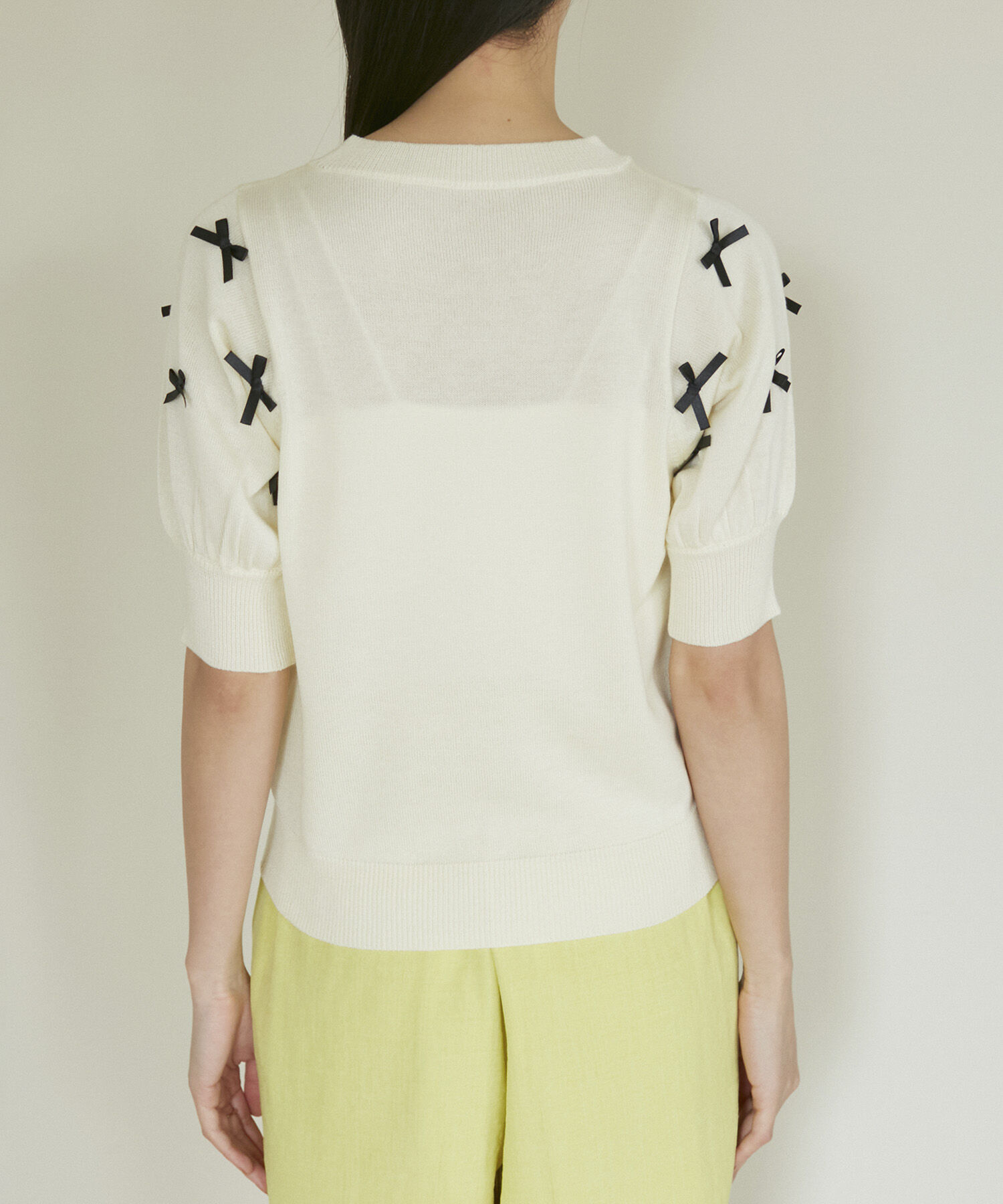 VIS「リボンハーフスリーブサマーニット」|ニット・セーター|