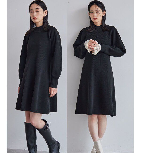 VIS「【美smart】フレアニットワンピース【着丈が選べる/洗える】」|ワンピース|クロメイン