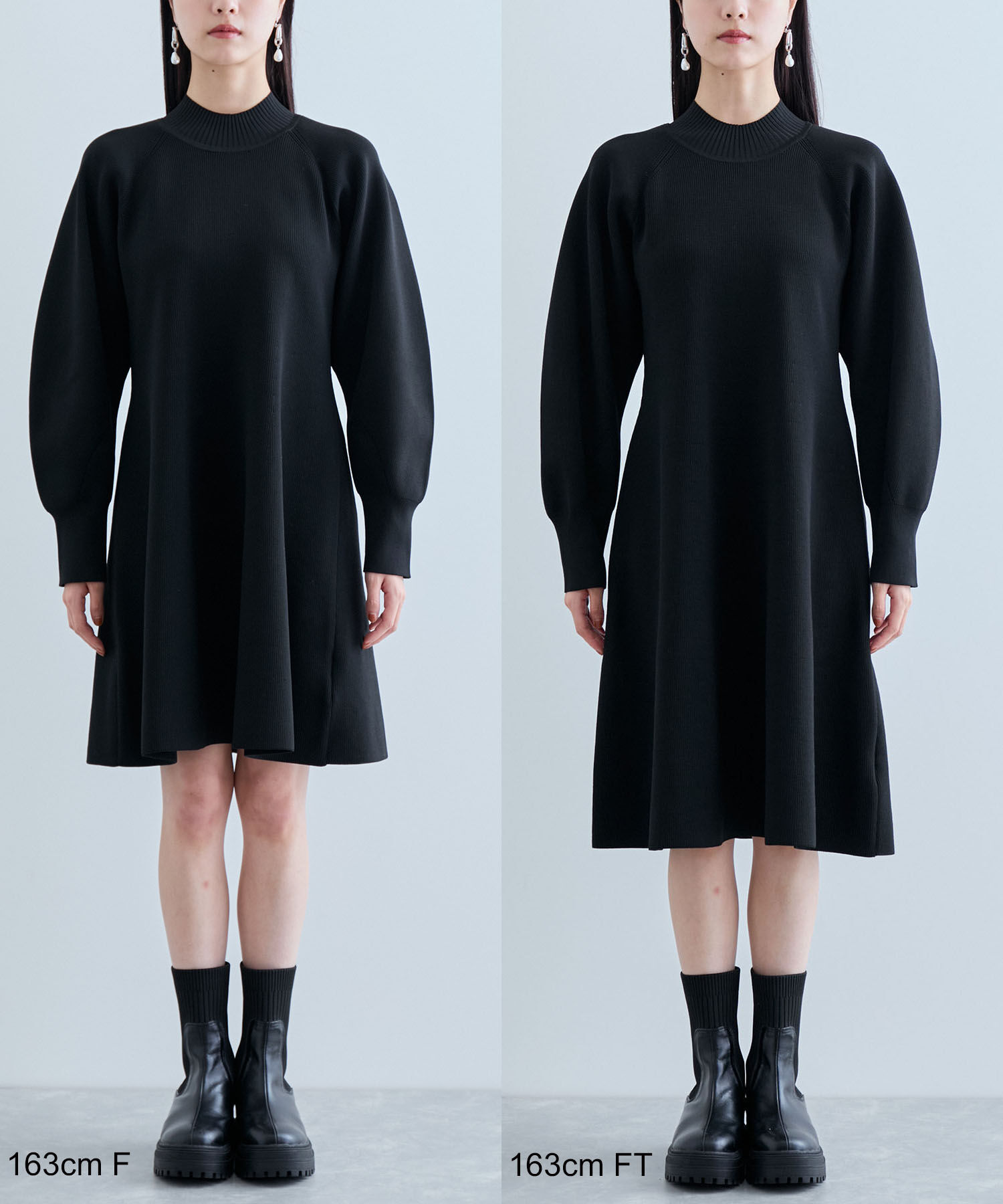 VIS「【美smart】フレアニットワンピース【着丈が選べる/洗える】」|ワンピース|