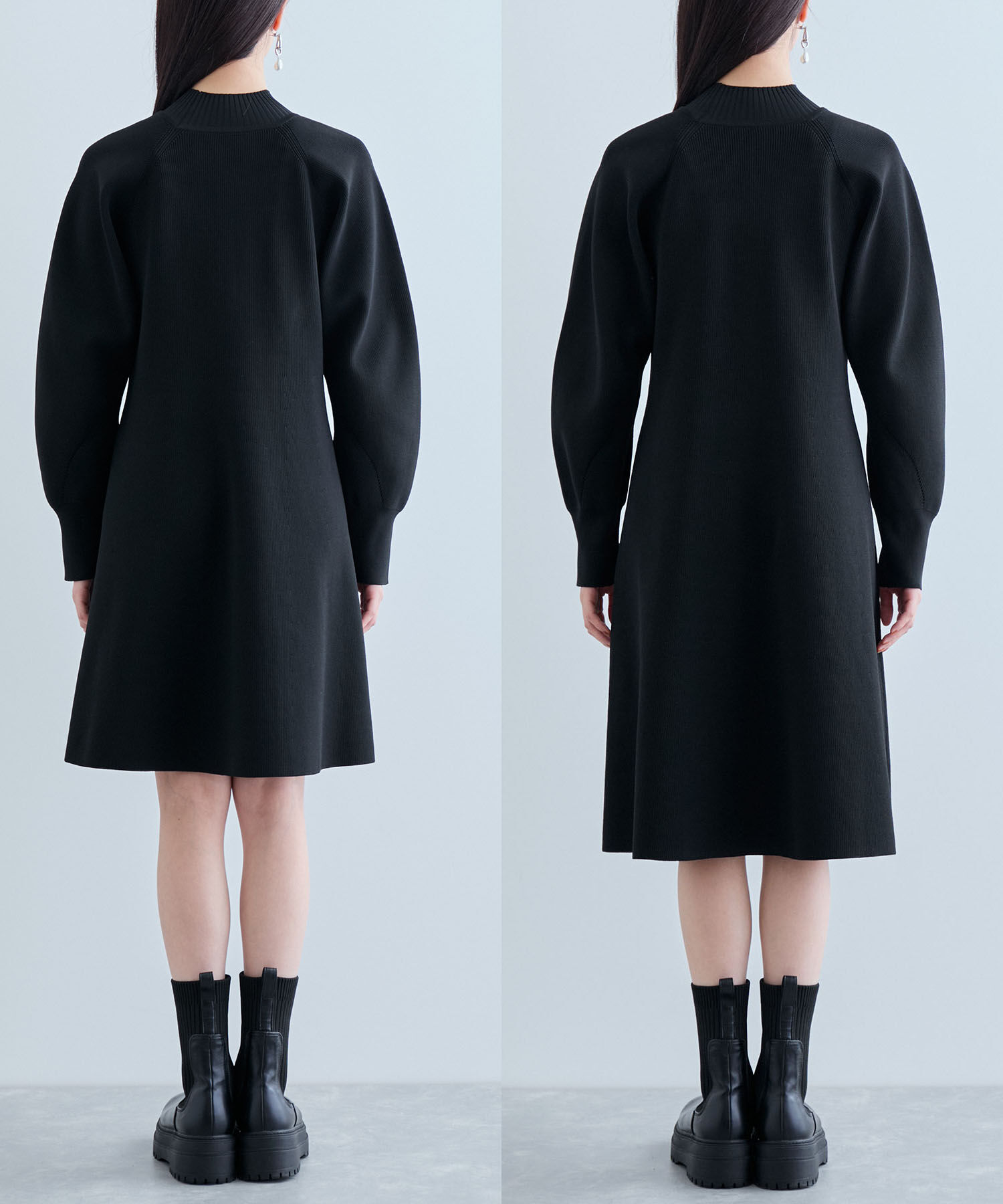 VIS「【美smart】フレアニットワンピース【着丈が選べる/洗える】」|ワンピース|