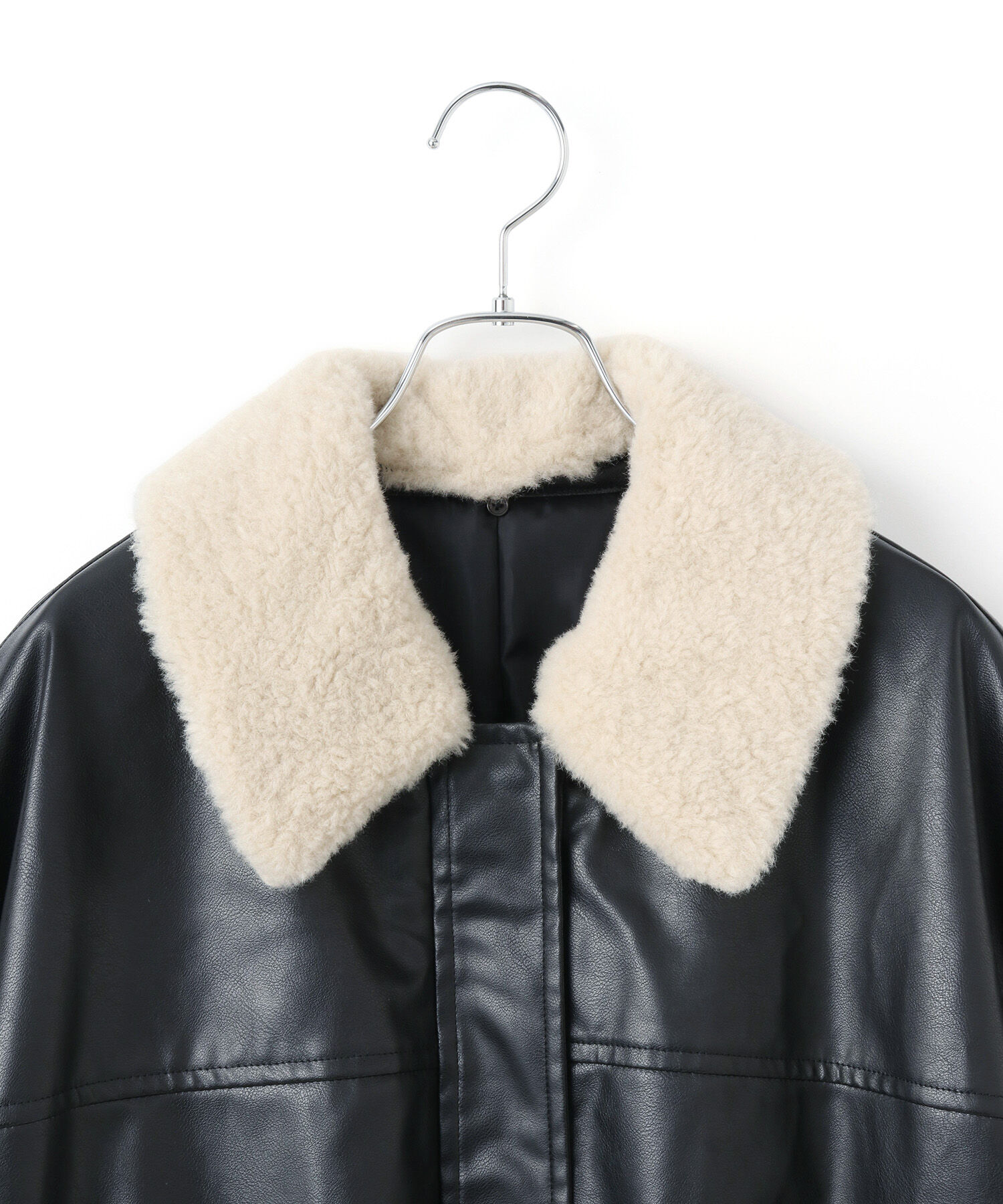 VIS「【エコファー取外し可能】合皮中綿ブルゾン」|ブルゾン・スタジャン|