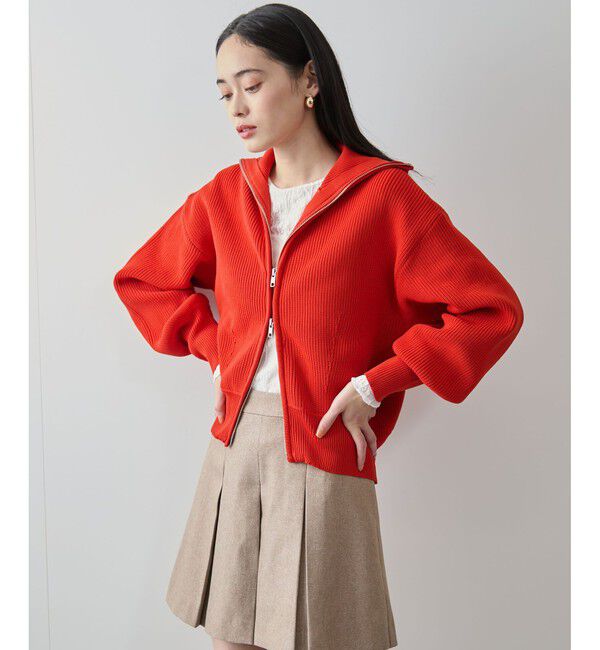 VIS「Wジップハイネックニットカーディガン」|カーディガン|赤サブ