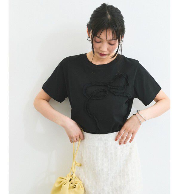 VIS「フリルテープ刺繍アソートTシャツ」|Tシャツ・カットソー|